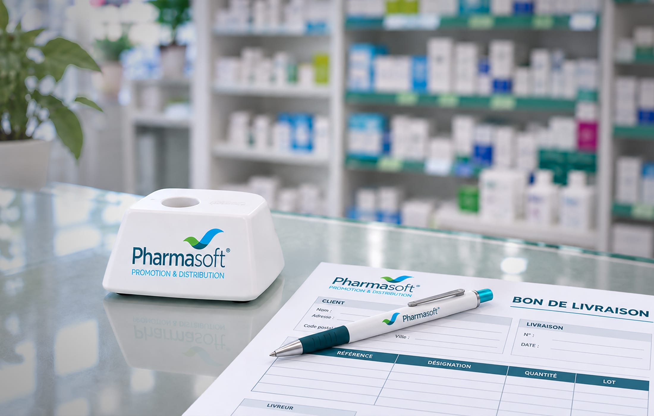 Nouvelle identité visuelle PHARMASOFT intégrée à l’écosystème LABINDUS dans un projet de rebranding laboratoire